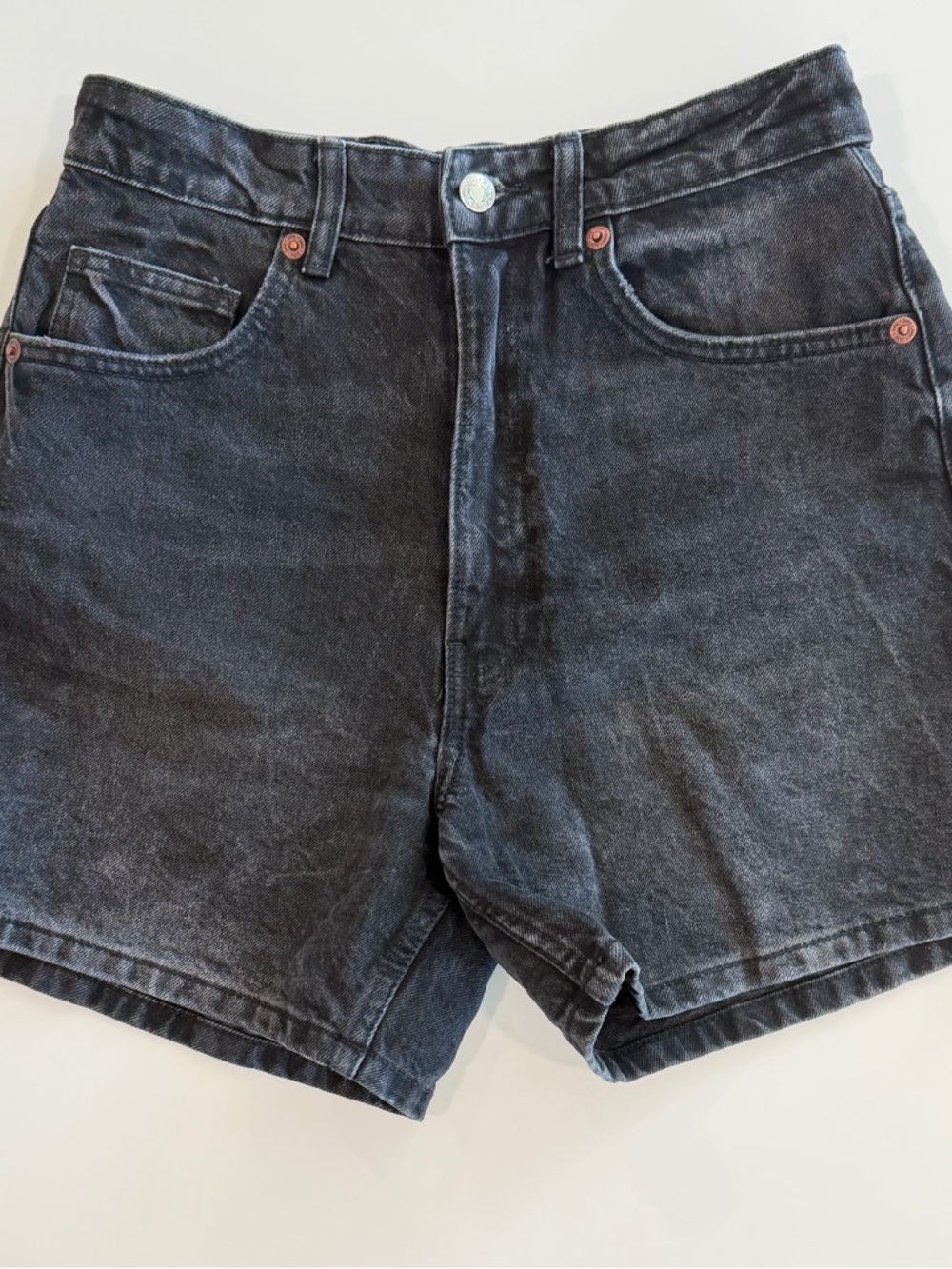 Zara Black Washed Denim Jean Shorts